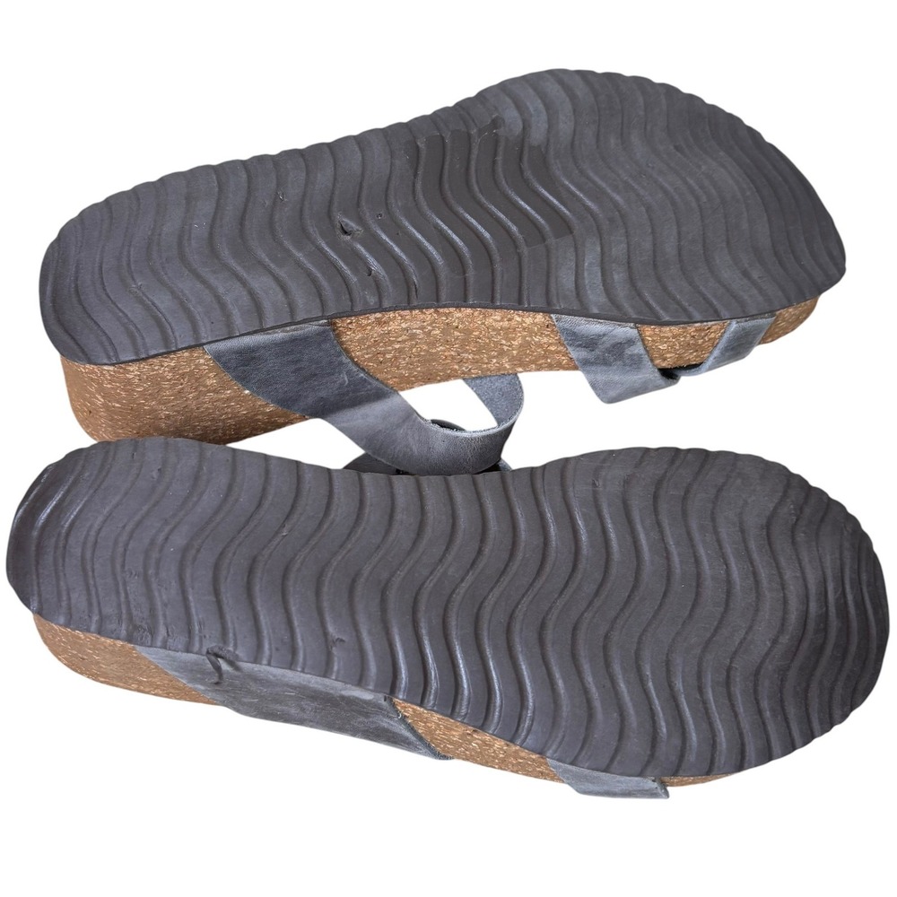 Marina Luna Comfort Grey Leather Strappy Wedge Sandal Sz 38 7.5-8 Made in Italy - Picture 4 of 8